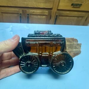Avon Amber-Brown Coach Wagon Shaped Bottle